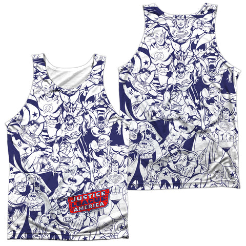 Dc/justice All Around-adult 100% Poly Tank Top-white