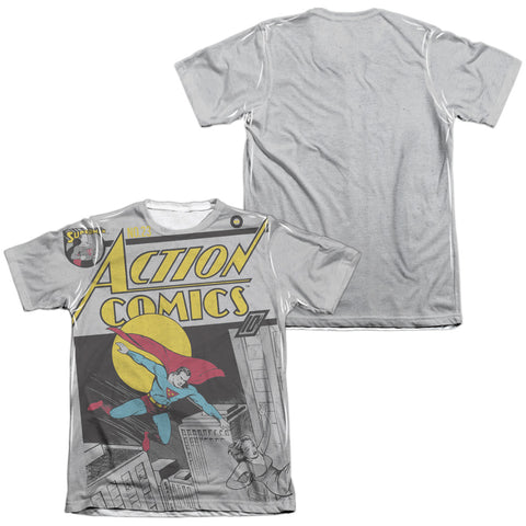 Dc/superman No. 23 (front/back Print) - Adult 65/35 Poly/cotton S/s Tee - White