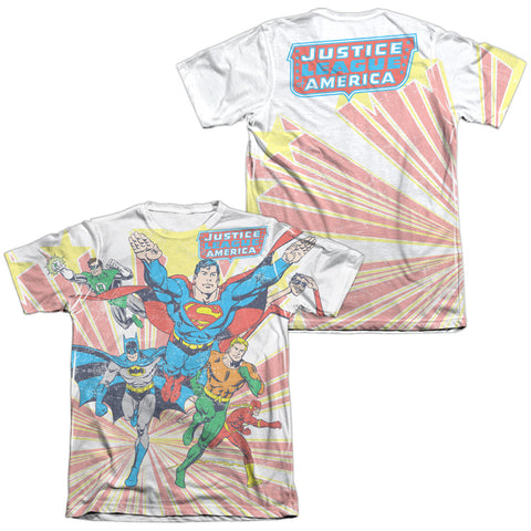 Dc/coming At You (front/back Print)-adult Poly/cotton S/s Tee-white