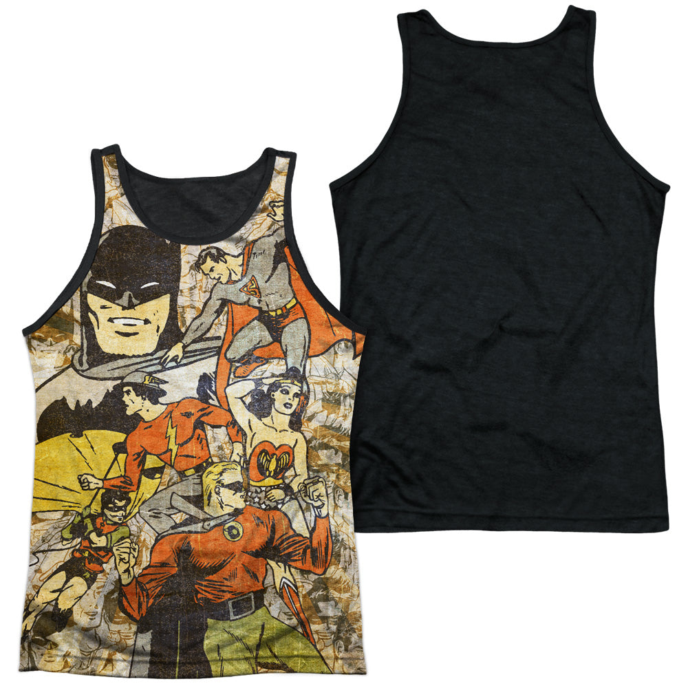 Dc/all Stars-adult Poly Tank Top Black Back-white