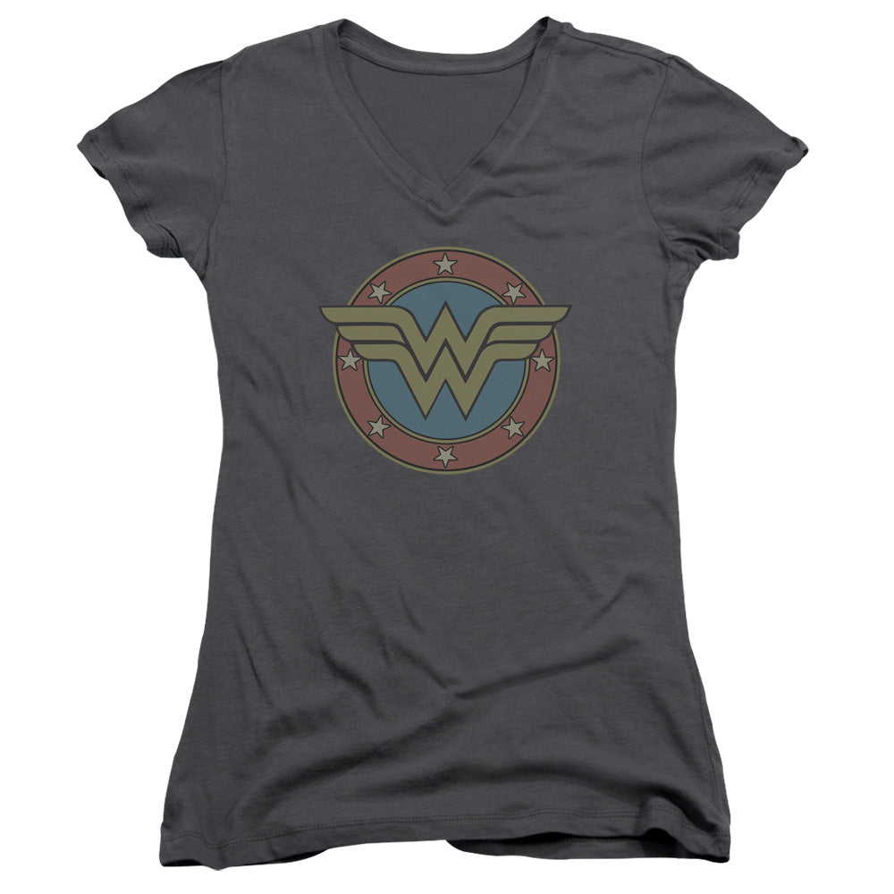 Juniors Sheer Cap Sleeve V-Neck