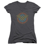 Juniors Sheer Cap Sleeve V-Neck