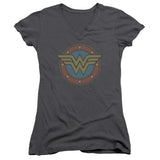 Juniors Sheer Cap Sleeve V-Neck