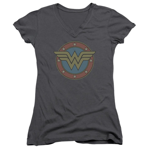 Juniors Sheer Cap Sleeve V-Neck