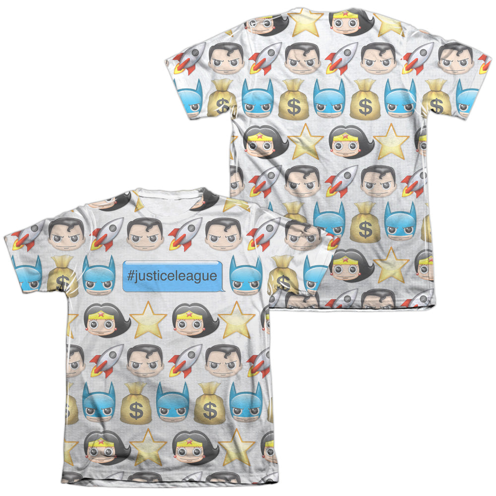 Dc/hashtag (front/back Print)-adult Poly/cotton S/s Tee-white