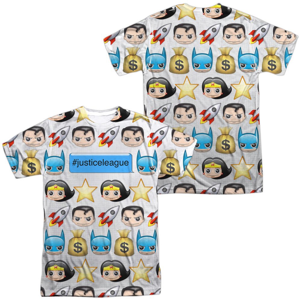 Dc/hashtag (front/back Print)-s/s Adult Poly Crew-white