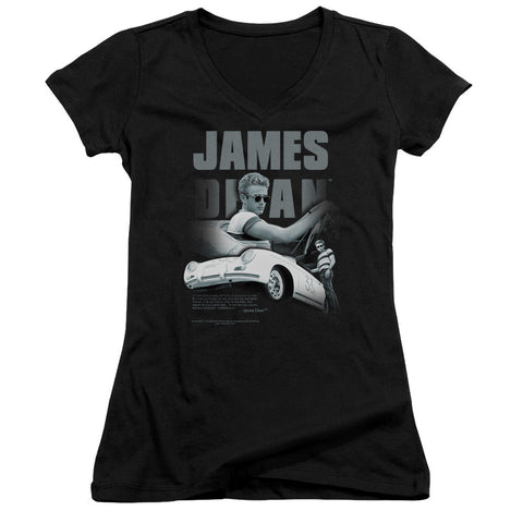 Juniors Sheer Cap Sleeve V-Neck