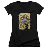 Juniors Sheer Cap Sleeve V-Neck