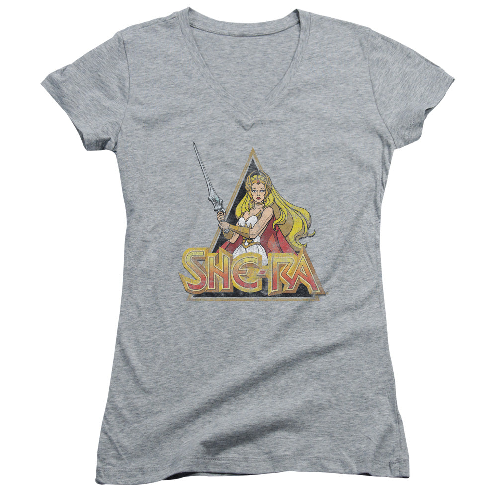 Juniors Sheer Cap Sleeve V-Neck