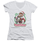 Juniors Sheer Cap Sleeve V-Neck