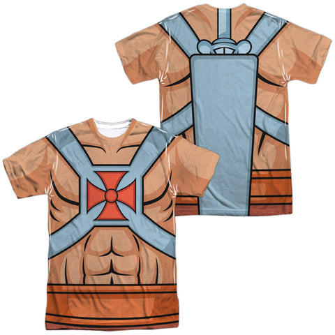 Masters Of The Universe/he Man Costumes (front/back Print)-s/s Adult Poly Crew-white