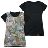 Junior Cap Sleeve 100% Poly Black Back