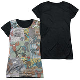 Junior Cap Sleeve 100% Poly Black Back