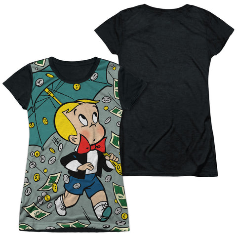 Junior Cap Sleeve 100% Poly Black Back
