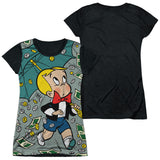 Junior Cap Sleeve 100% Poly Black Back