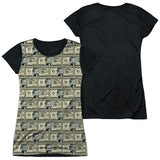 Junior Cap Sleeve 100% Poly Black Back