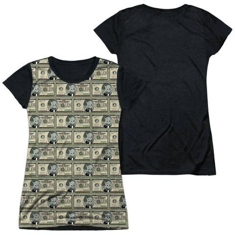 Junior Cap Sleeve 100% Poly Black Back