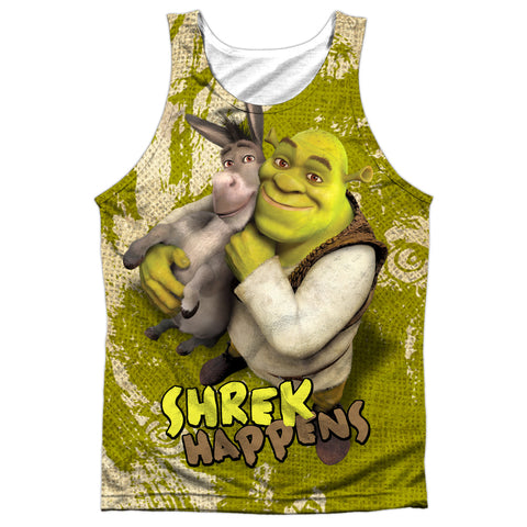 Shrek/best Friends-adult 100% Poly Tank Top-white