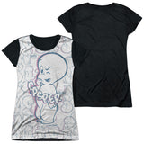 Junior Cap Sleeve 100% Poly Black Back