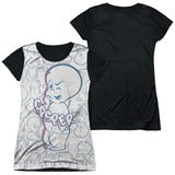 Junior Cap Sleeve 100% Poly Black Back
