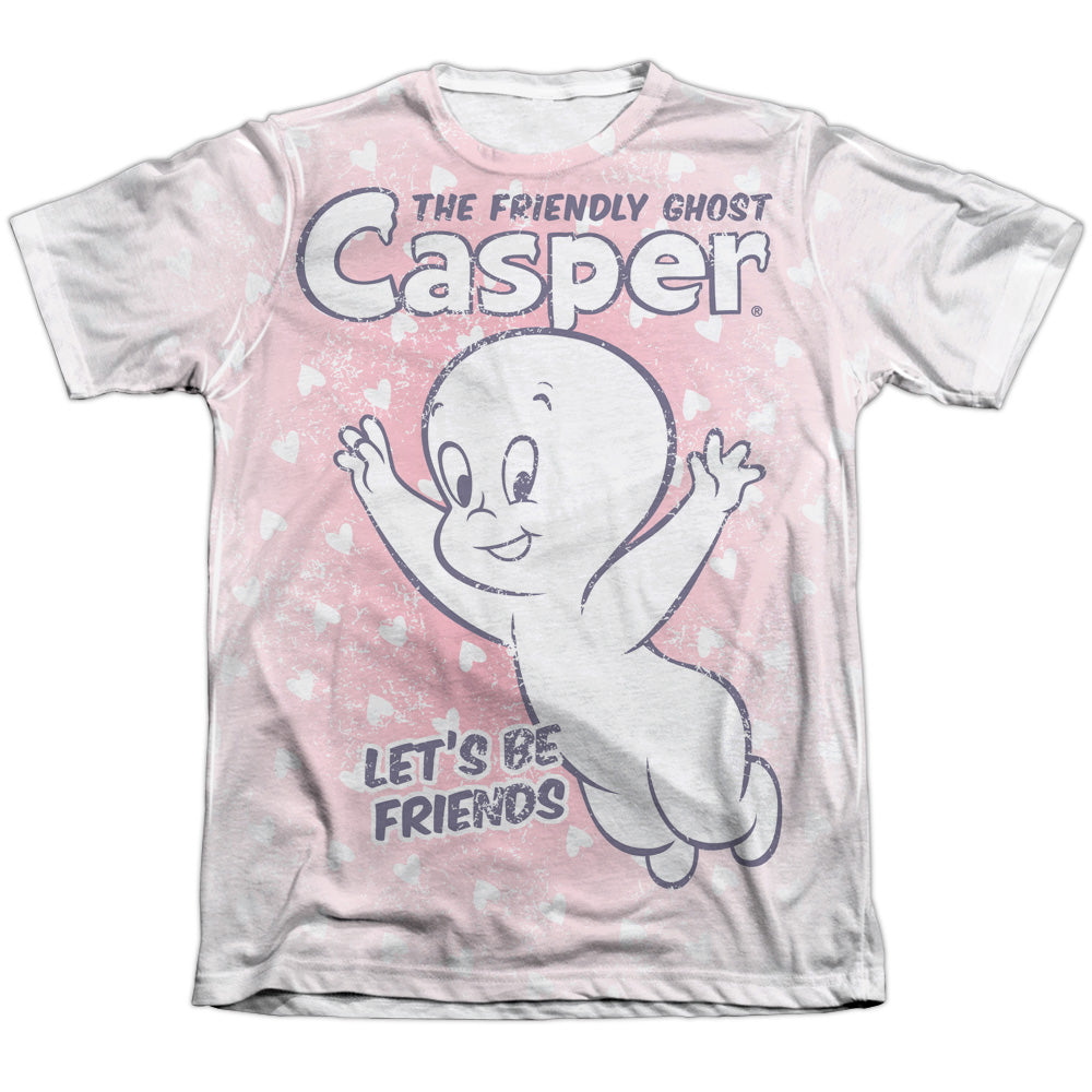 Casper/lets Be Friends-adult Poly/cotton S/s Tee-white