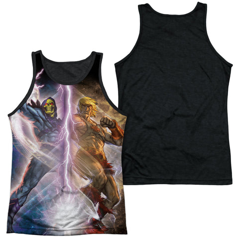 Masters Of The Universe/strike-adult Poly Tank Top Black Back-white