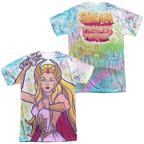 She Ra/title (front/back Print)-s/s Adult Poly Crew-white