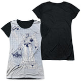Junior Cap Sleeve 100% Poly Black Back