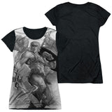 Junior Cap Sleeve 100% Poly Black Back