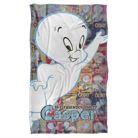 Casper The Friendly Ghost/casper And Covers-silky Touch Blanket-white