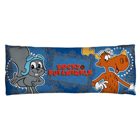 ROCKY & BULLWINKLE-FRAMED FRIENDS - MICROFIBER BODY PILLOW - 18x54