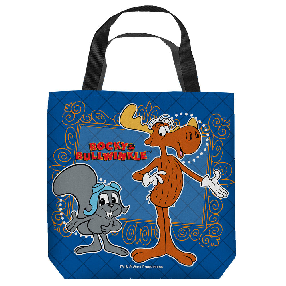 ROCKY & BULLWINKLE-FRAMED FRIENDS - TOTE BAG - 16x16