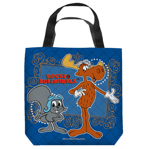 ROCKY & BULLWINKLE-FRAMED FRIENDS - TOTE BAG - 16x16
