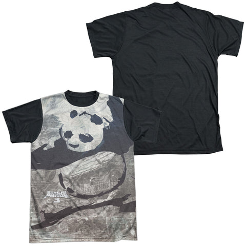 Kung Fu Panda/brushed Po-s/s Adult White Front Black Back  -white