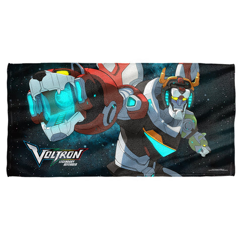 Voltron/defender Of The Universe-cotton Front / Poly Back Beach Towel-white