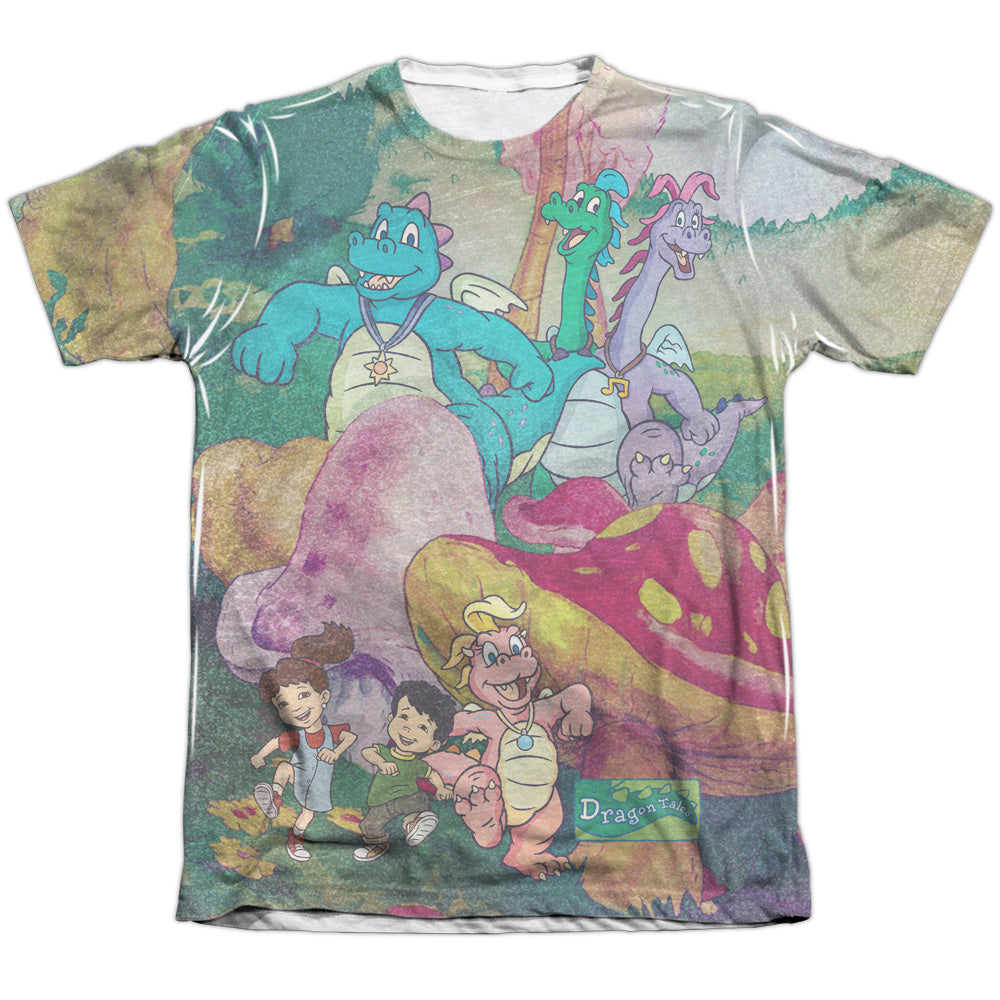 Dragon Tales/mushroom Meadow-adult Poly/cotton S/s Tee-white