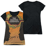 Junior Cap Sleeve 100% Poly Black Back