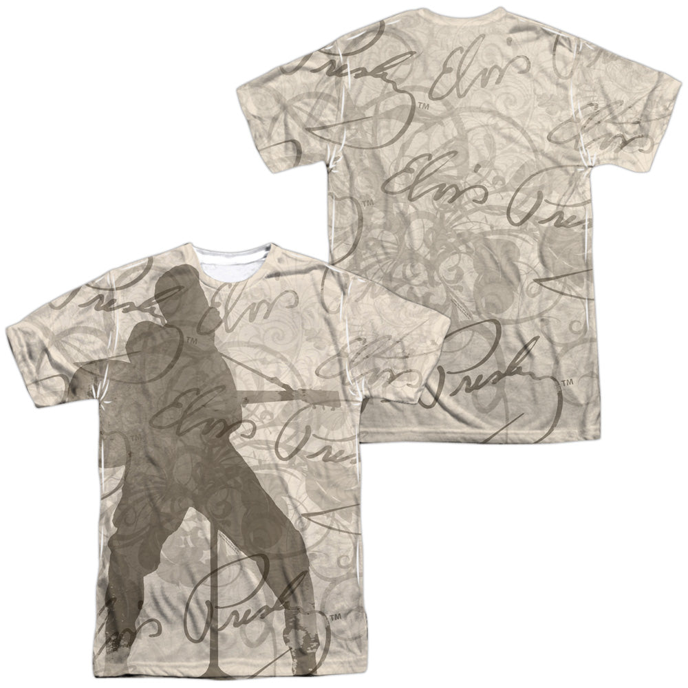 Elvis Presley/its Good To Be King (front/back Print) -  S/s Adult 100% Poly Crew - White