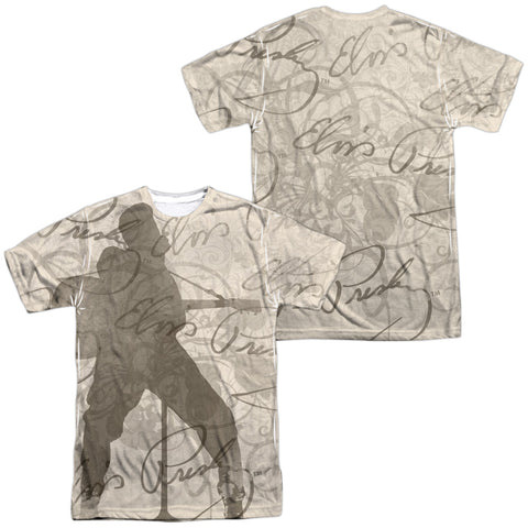 Elvis Presley/its Good To Be King (front/back Print) -  S/s Adult 100% Poly Crew - White