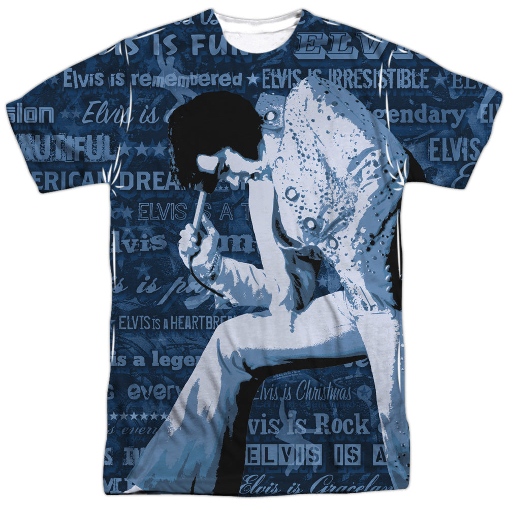 Elvis Presley/is Everything -  S/s Adult 100% Poly Crew - White