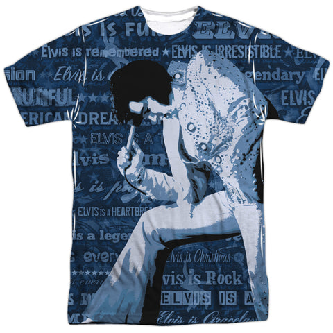 Elvis Presley/is Everything -  S/s Adult 100% Poly Crew - White