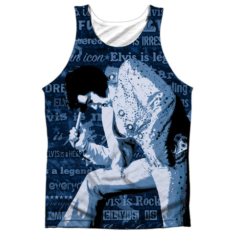 Elvis Presley/is Everything-adult 100% Poly Tank Top-white