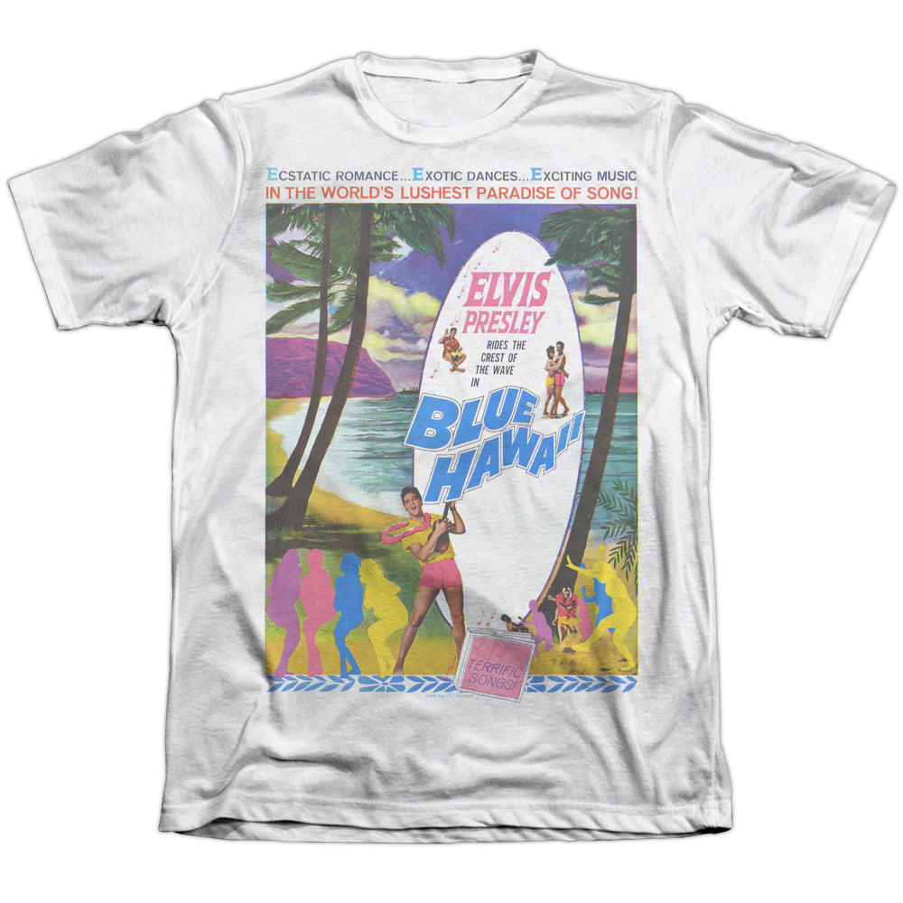 Elvis Presley/blue Hawaii-adult Poly/cotton S/s Tee-white