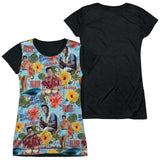 Junior Cap Sleeve 100% Poly Black Back