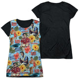 Junior Cap Sleeve 100% Poly Black Back