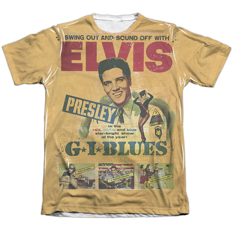 Elvis Presley/gi Blues-adult Poly/cotton S/s Tee-white