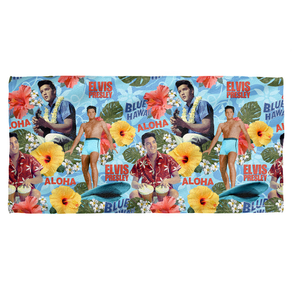 Elvis Presley/blue Hawaii-cotton Front / Poly Back Beach Towel-white