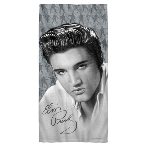 Elvis Presley/moves-cotton Front / Poly Back Beach Towel-white