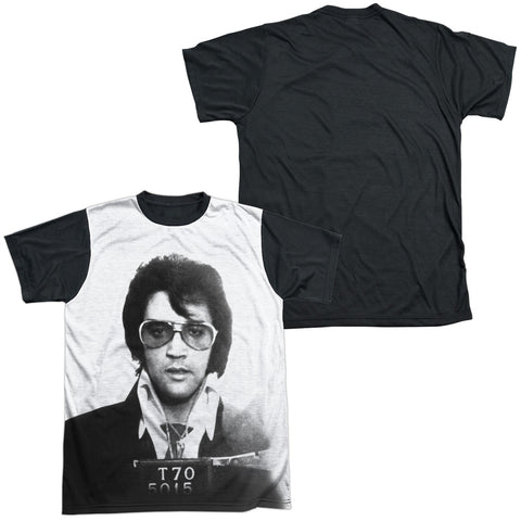 Elvis Presley/mugshot-s/s Adult White Front Black Back  -white