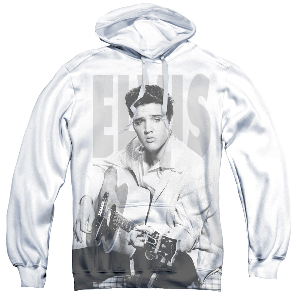 Elvis Presley/play Me A Song-adult Poly Pullover Hoodie-white